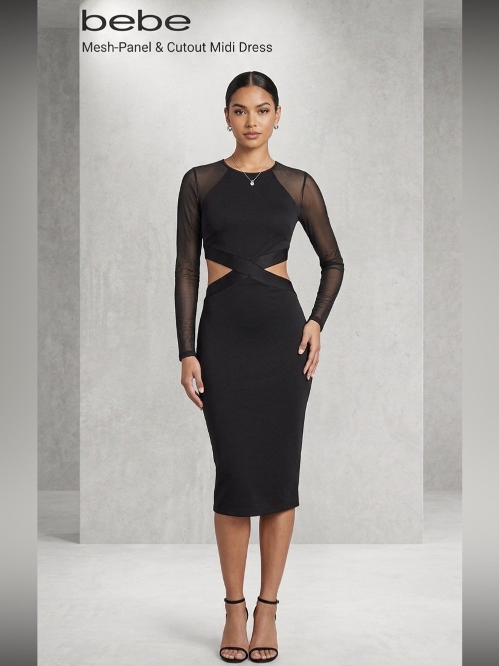 Elegant bodycon black dress from Bebe